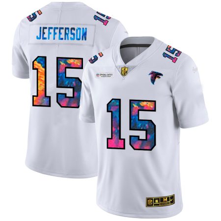 wholesale Atlanta Falcons #15 Van Jefferson Men's White Multi-Color 2024 NFL Crucial Catch Limited NFL Jersey