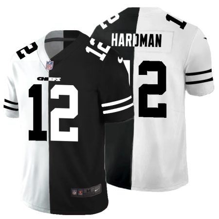 kansas city chiefs #12 mecole hardman men's black v white peace split vapor untouchable limited nfl wholesale jersey