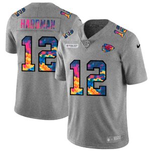 kansas city chiefs #12 mecole hardman men's multi-color 2024 nfl crucial catch nfl cheap jersey greyheather