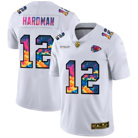 Kansas City Chiefs #12 Mecole Hardman Men's White Multi-Color 2024 NFL Crucial Catch Limited NFL Jersey