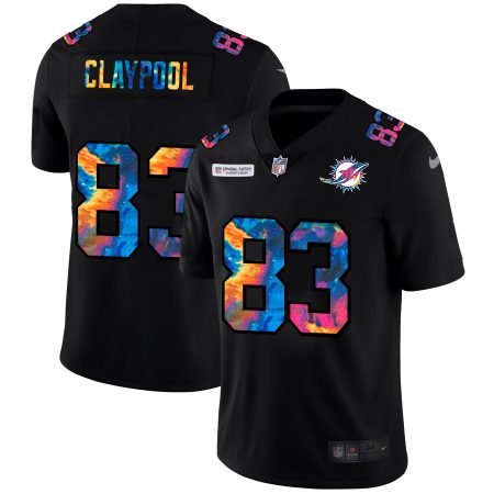 wholesale Miami Dolphins #83 Chase Claypool Men's Multi-Color Black 2024 NFL Crucial Catch Vapor Untouchable Limited Jersey