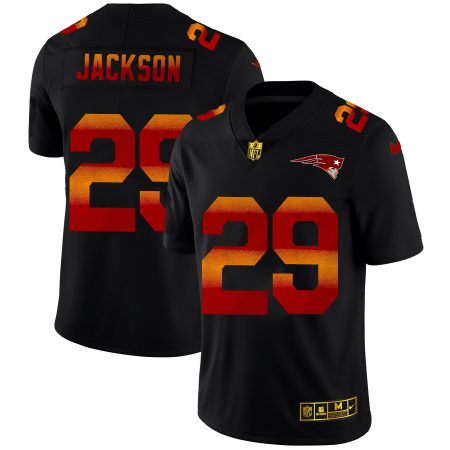 new england patriots #29 j.c. jackson men's black red orange stripe vapor limited nfl wholesale jersey