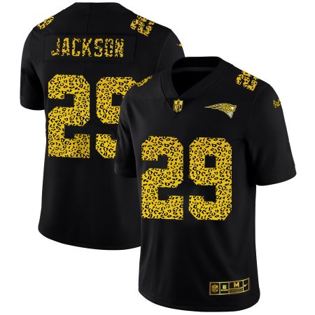 wholesale New England Patriots #29 J.C. Jackson Men's Leopard Print Fashion Vapor Limited NFL Jersey Black