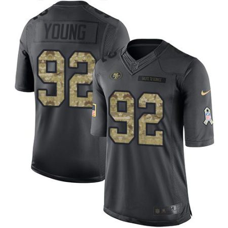 49ers #92 Chase Young Black Men's Stitched NFL Limited 2024 Salute to Service Jersey