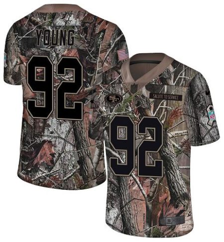 49ers #92 Chase Young Camo Men's Stitched NFL Limited Rush Realtree Jersey