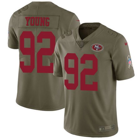 49ers #92 chase young olive men's stitched nfl limited 2024 salute to service cheap jersey