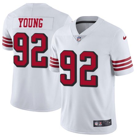 49ers #92 Chase Young White Rush Men's Stitched NFL Vapor Untouchable Limited Jersey