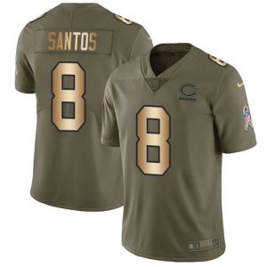 bears #8 cairo santos olive/gold men's stitched nfl limited 2024 salute to service wholesale jersey