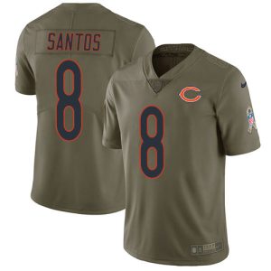 Bears #8 Cairo Santos Olive Men's Stitched NFL Limited 2024 Salute To Service Jersey