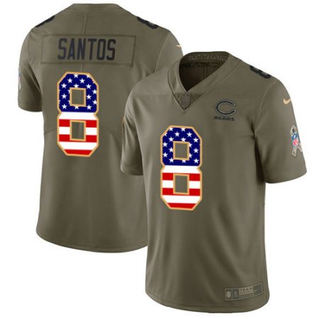 wholesale Bears #8 Cairo Santos Olive/USA Flag Men's Stitched NFL Limited 2024 Salute To Service Jersey