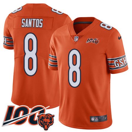 Bears #8 Cairo Santos Orange Men's Stitched NFL Limited Rush 100th Season Jersey