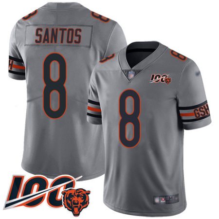 Bears #8 Cairo Santos Silver Men's Stitched NFL Limited Inverted Legend 100th Season Jersey