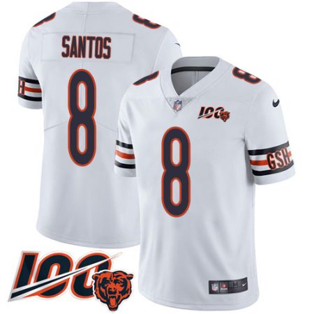 Bears #8 Cairo Santos White White Men's Stitched NFL 100th Season Vapor Untouchable Limited Jersey