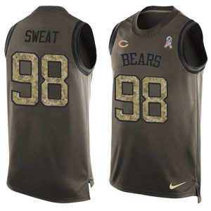 Bears #98 Montez Sweat Green Men's Stitched NFL Limited Salute To Service Tank Top Jersey