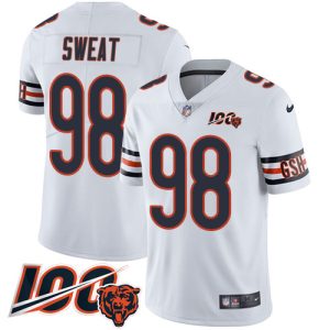 wholesale Bears #98 Montez Sweat White Alternate Men's Stitched NFL Vapor Untouchable Limited 100th Season Jersey