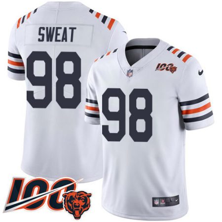 bears #98 montez sweat white men's stitched nfl 100th season vapor limited wholesale jersey