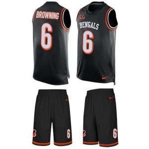 wholesale Bengals #6 Jake Browning Black Team Color Men's Stitched NFL Limited Tank Top Suit Jersey