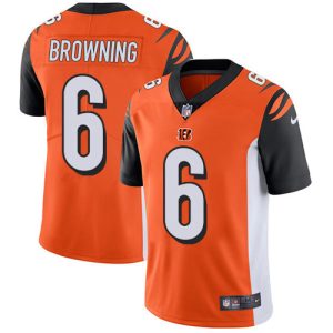 Bengals #6 Jake Browning Orange Alternate Men's Stitched NFL Vapor Untouchable Limited Jersey