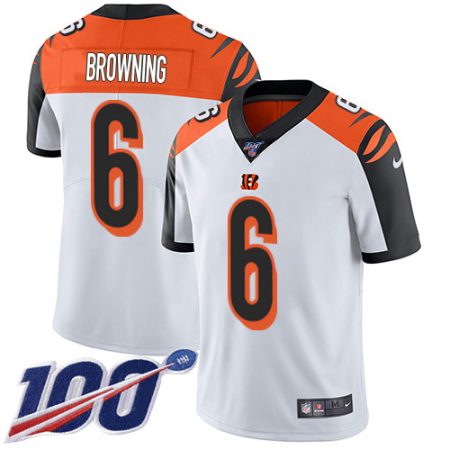 Bengals #6 Jake Browning White Men's Stitched NFL 100th Season Vapor Untouchable Limited Jersey