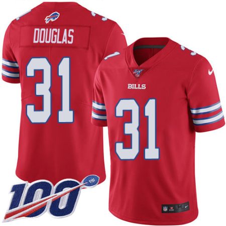 wholesale Bills #31 Rasul Douglas Red Men's Stitched NFL Limited Rush 100th Season Jersey