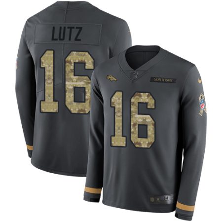 broncos #16 wil lutz anthracite salute to service men's stitched nfl limited therma long sleeve wholesale jersey