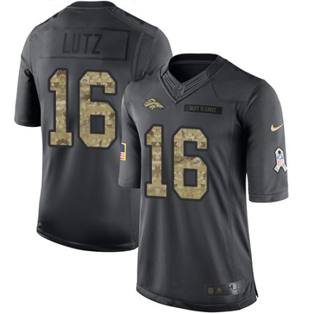 Broncos #16 Wil Lutz Black Men's Stitched NFL Limited 2024 Salute to Service Jersey