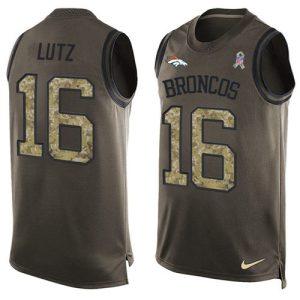 wholesale Broncos #16 Wil Lutz Green Men's Stitched NFL Limited Salute To Service Tank Top Jersey