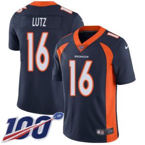 Broncos #16 Wil Lutz Navy Blue Alternate Men's Stitched NFL 100th Season Vapor Untouchable Limited Jersey