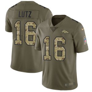 Broncos #16 Wil Lutz Olive/Camo Men's Stitched NFL Limited 2024 Salute To Service Jersey