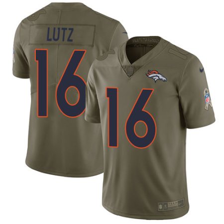 Broncos #16 Wil Lutz Olive Men's Stitched NFL Limited 2024 Salute To Service Jersey