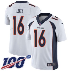 Broncos #16 Wil Lutz White Men's Stitched NFL 100th Season Vapor Untouchable Limited Jersey