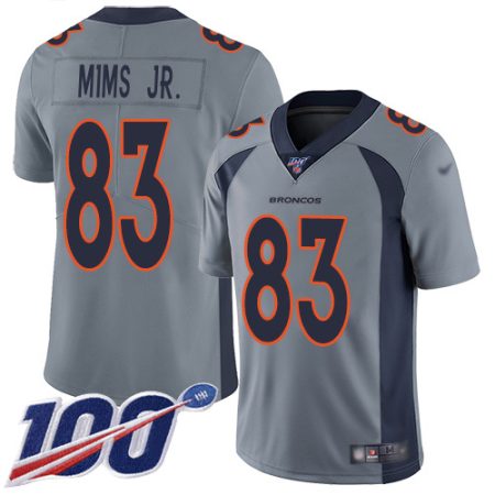 broncos #83 marvin mims jr. gray men's stitched nfl limited inverted legend 100th season wholesale jersey