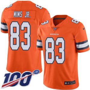 Broncos #83 Marvin Mims Jr. Orange Men's Stitched NFL Limited Rush 100th Season Jersey