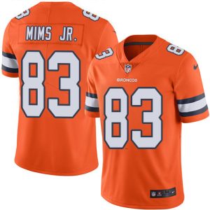 Broncos #83 Marvin Mims Jr. Orange Men's Stitched NFL Limited Rush Jersey