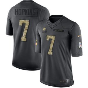 cheap Browns #7 Dustin Hopkins Black Men's Stitched NFL Limited 2024 Salute to Service Jersey