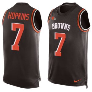 browns #7 dustin hopkins brown team color men's stitched nfl limited tank top wholesale jersey