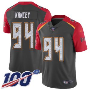 Buccaneers #94 Calijah Kancey Gray Men's Stitched NFL Limited Inverted Legend 100th Season Jersey