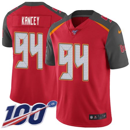 Buccaneers #94 Calijah Kancey Red Team Color Men's Stitched NFL 100th Season Vapor Untouchable Limited Jersey