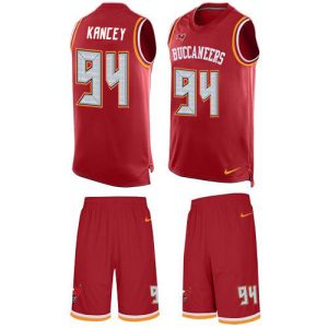 Buccaneers #94 Calijah Kancey Red Team Color Men's Stitched NFL Limited Tank Top Suit Jersey