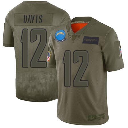 wholesale Chargers #12 Derius Davis Camo Men's Stitched NFL Limited 2024 Salute To Service Jersey