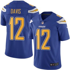 chargers #12 derius davis electric blue men's stitched nfl limited rush cheap jersey