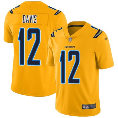 chargers #12 derius davis gold men's stitched nfl limited inverted legend 100th season wholesale jersey