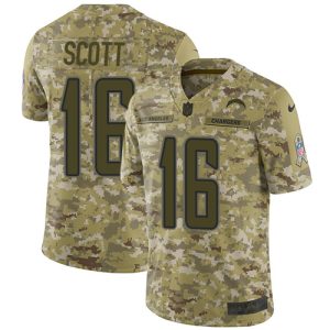 wholesale Chargers #16 J.K. Scott Camo Men's Stitched NFL Limited 2024 Salute To Service Jersey