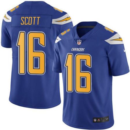 cheap Chargers #16 J.K. Scott Electric Blue Men's Stitched NFL Limited Rush Jersey