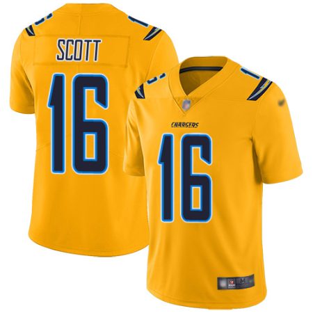 Chargers #16 J.K. Scott Gold Men's Stitched NFL Limited Inverted Legend Jersey