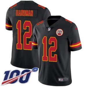 cheap Chiefs #12 Mecole Hardman Black Men's Stitched NFL Limited Rush 100th Season Jersey