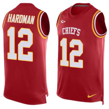 wholesale Chiefs #12 Mecole Hardman Red Team Color Men's Stitched NFL Limited Tank Top Jersey