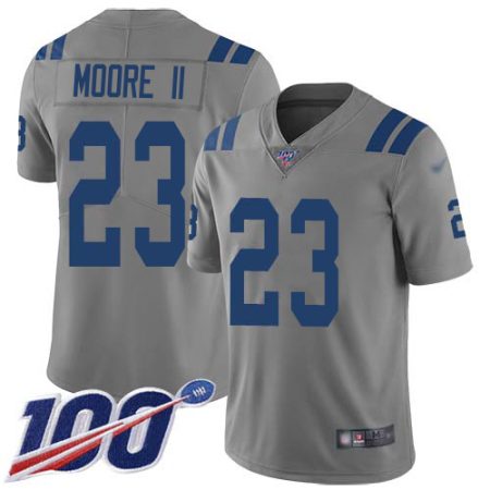 Colts #23 Kenny Moore II Gray Men's Stitched NFL Limited Inverted Legend 100th Season Jersey