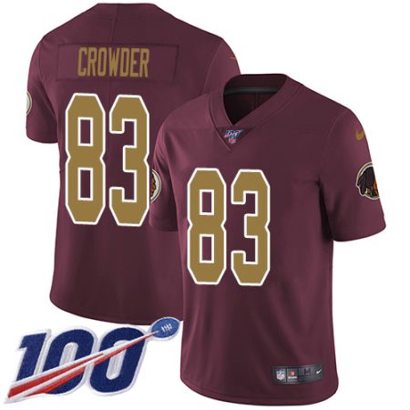 Commanders #83 Jamison Crowder Burgundy Red Alternate Men's Stitched NFL 100th Season Vapor Limited Jersey