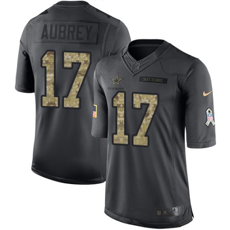 Cowboys #17 Brandon Aubrey Black Men's Stitched NFL Limited 2024 Salute to Service Jersey